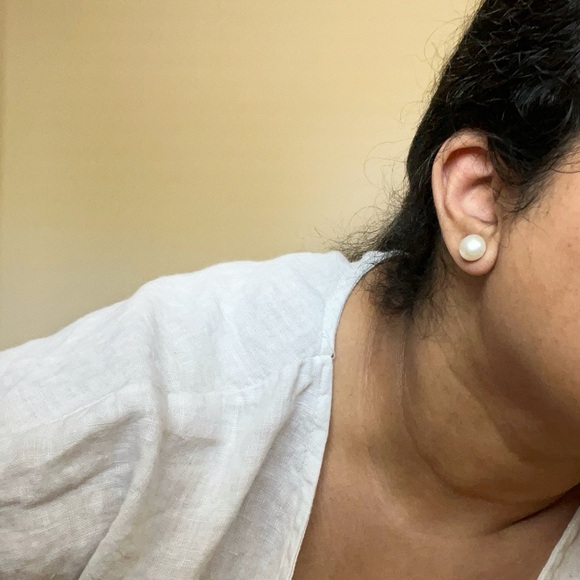 Pearl earring studs Costume Jewelry classic hollywood wedding bridal Halloween - Picture 17 of 17